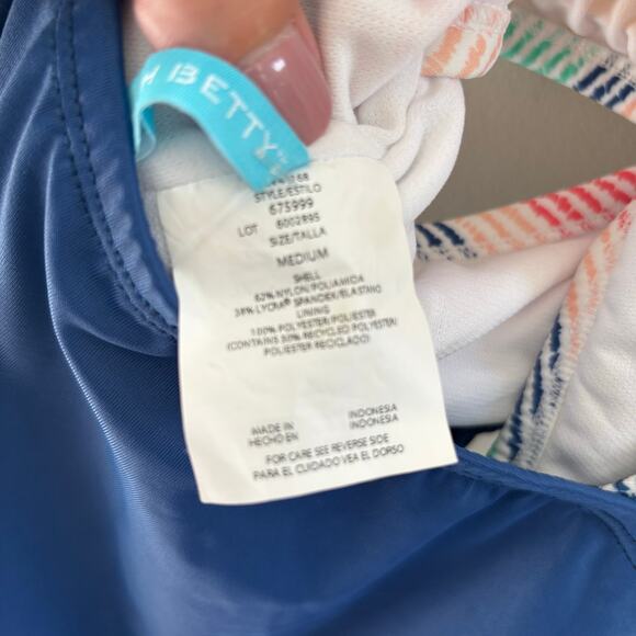 New Beach Betty Miracle Brands Multi-Colored Swimsuit with Cut-Out Size Medium - Picture 6 of 7